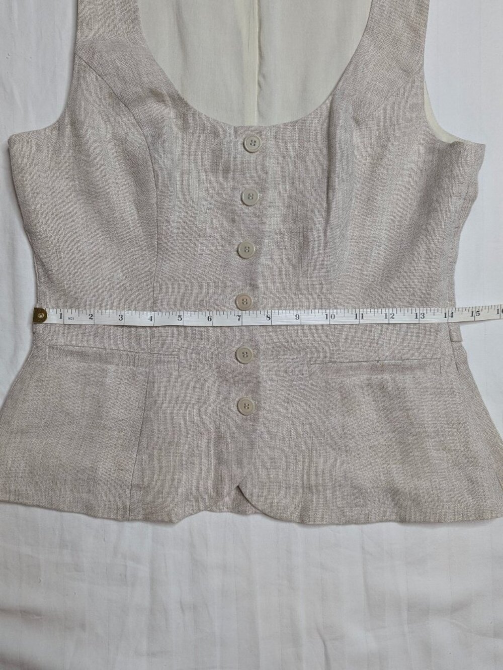 Reformation Women's Fitted Linen Vest, Size 4 - Picture 10 of 13